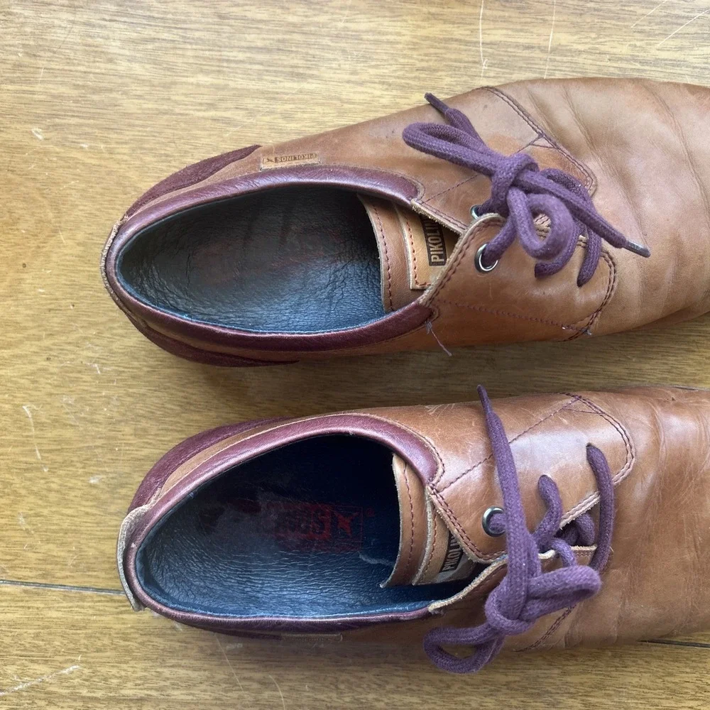 Pikolinos Dress Shoes‎ Mens 9.5-10 43 Brown Leather Casual Oxfords Lace-Up Derby